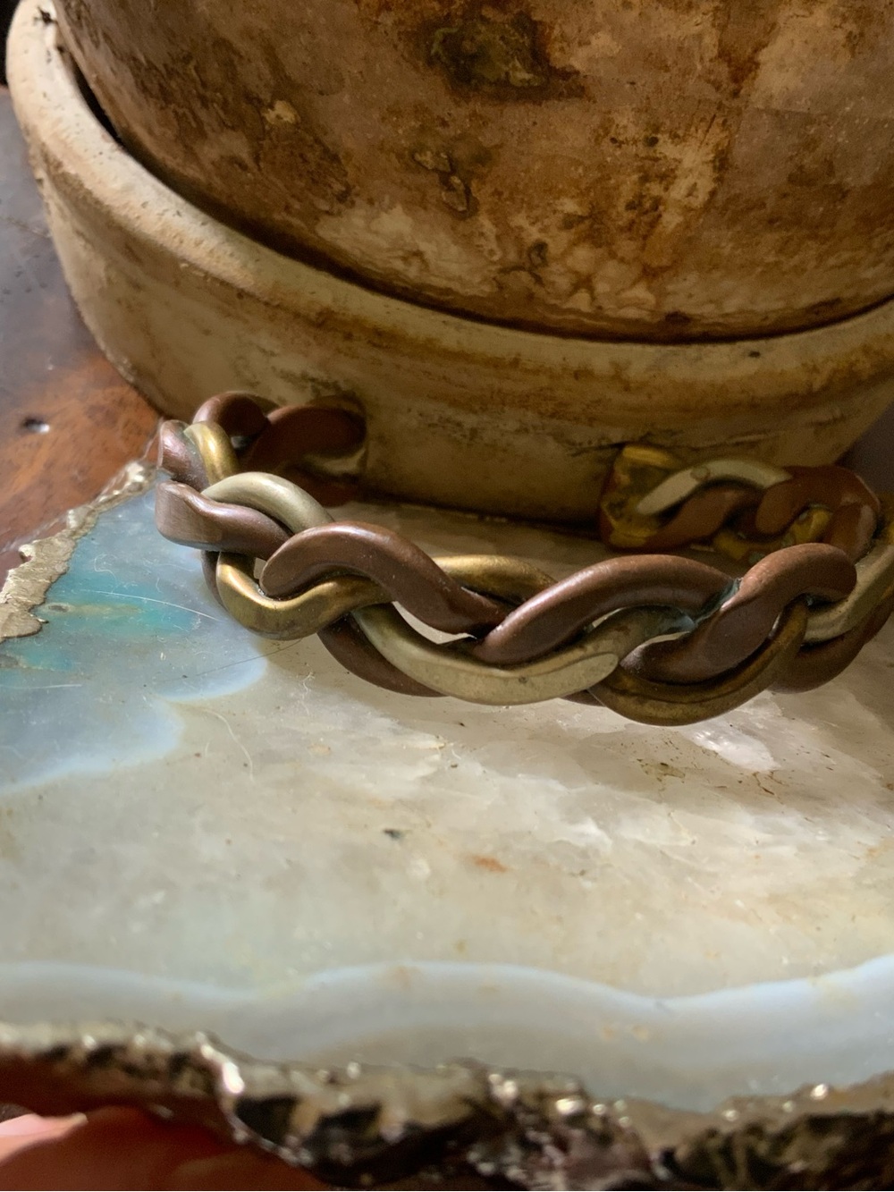 Solid Copper & Bronze , Silver  Bracelet - Women's or Men’s Heavy